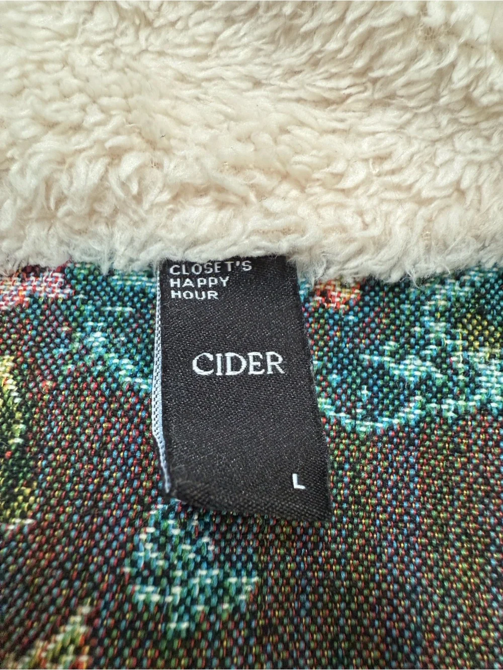 Cat Tapestry Fleece Pullover 1/2 Zip Women’s Size Large L Cider